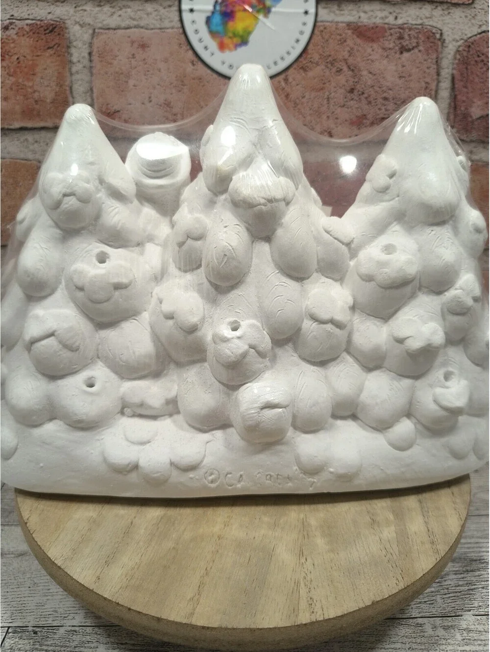 Creative Craft Centennial CO 94529 Merry Christmas Snowmen Ceramic Bisque NEW